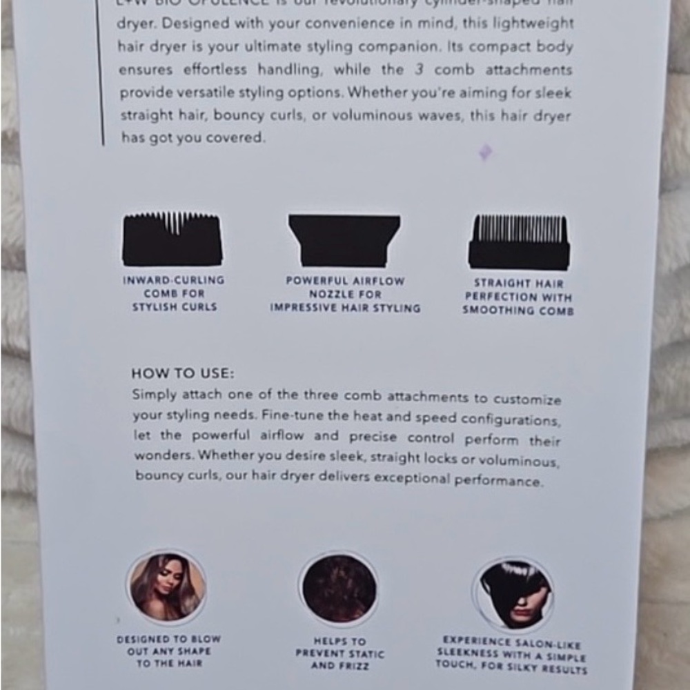 L+W Bio Opulence Hair Dryer - Picture 6 of 6
